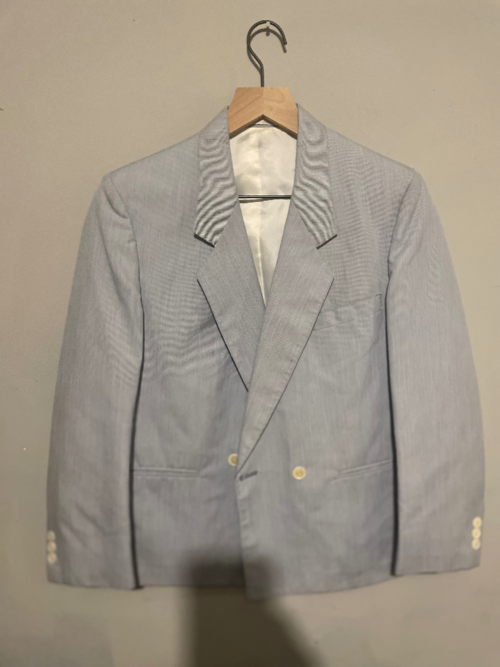 Jos A Bank woman’s size 10 double breasted light blue jacket, and matching ski s